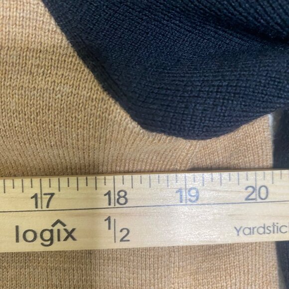 Talbots Wool Blend Long Open Cardigan Sweater Womens M Brown Black Coatigan Fall - Picture 7 of 9